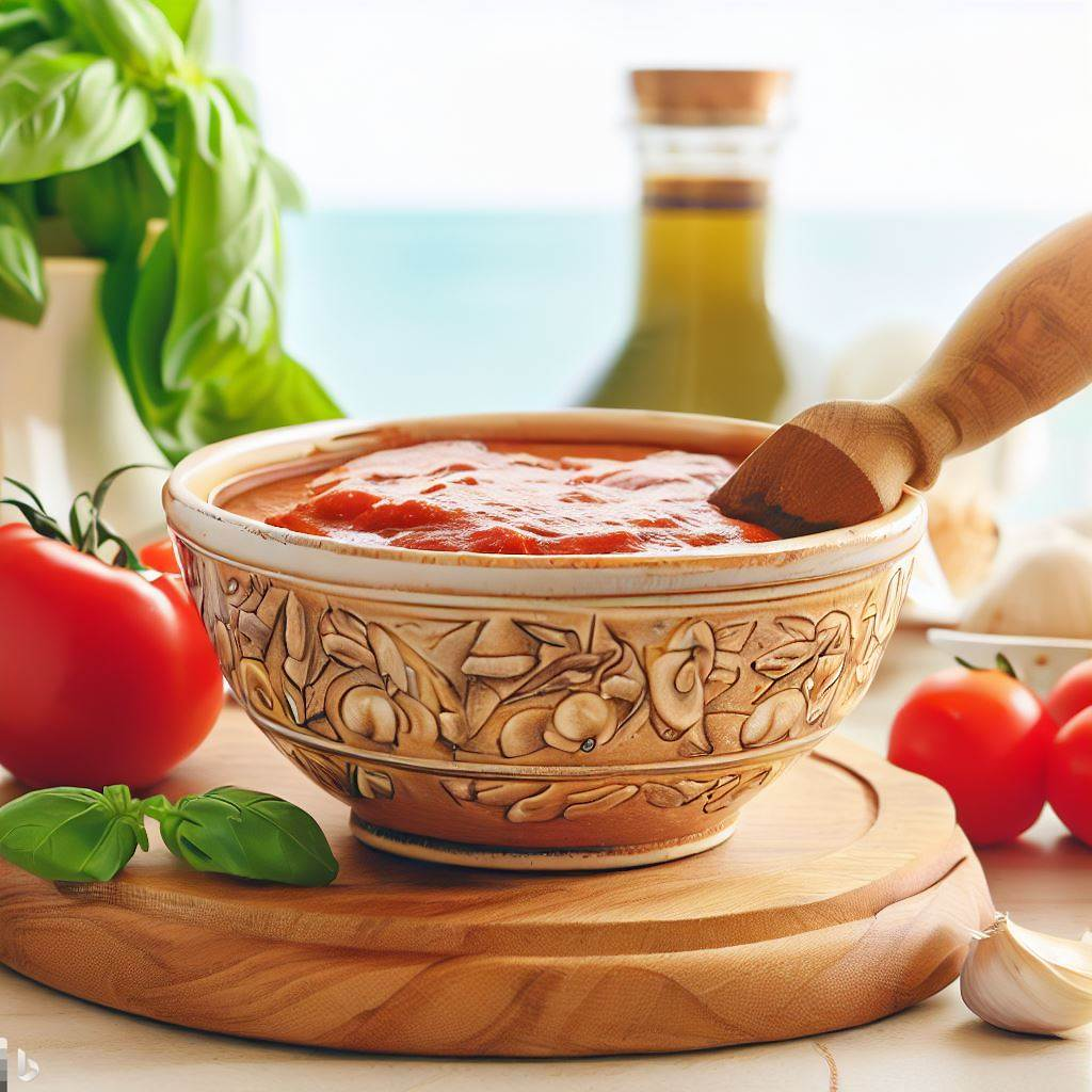 Low-sodium pizza sauce using San Marzano tomatoes