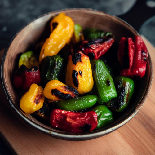 Grilled Sweet Peppers and Red Onions