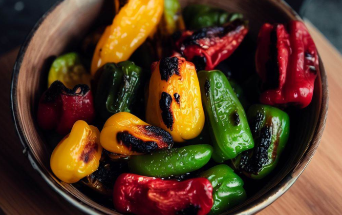 Grilled Sweet Peppers and Red Onions